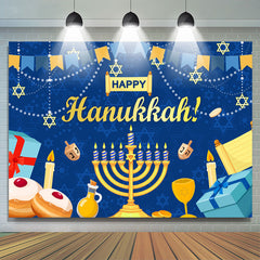 Lofaris Candle Happy Hanukkah Backdrop Holiday Decoration