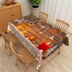 Lofaris Candle Light Pendants Bokeh Wood Christmas Tablecloth