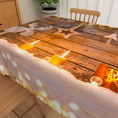 Lofaris Candle Light Pendants Bokeh Wood Christmas Tablecloth