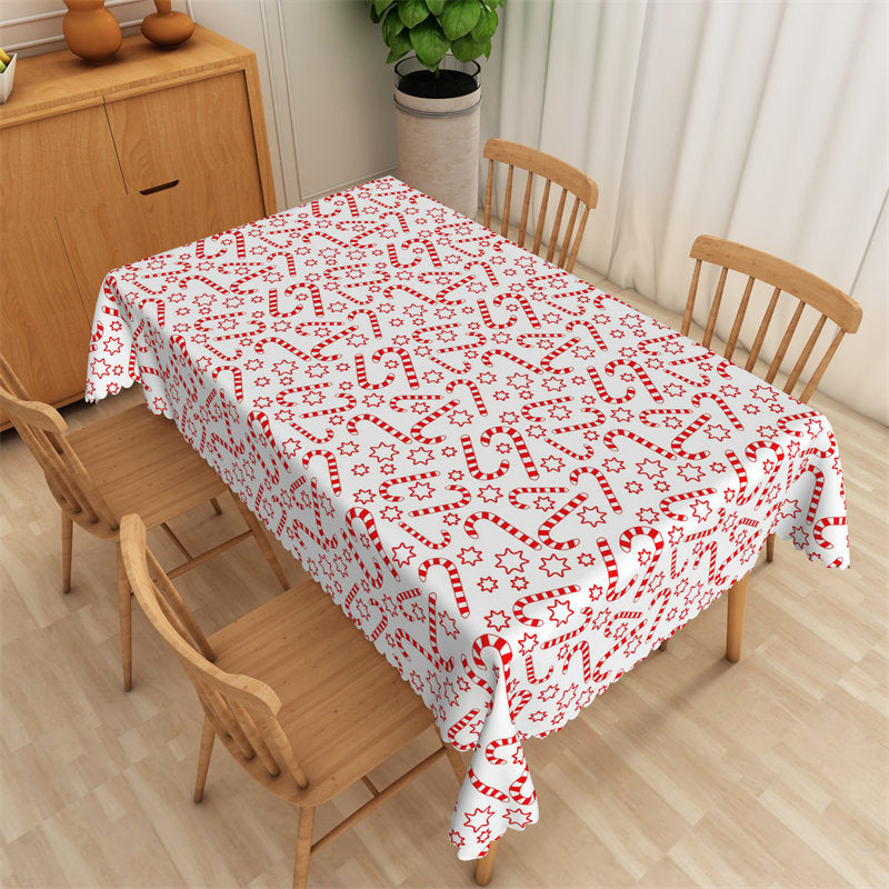 Lofaris Candy Cane Traditional Christmas Theme Tablecloth