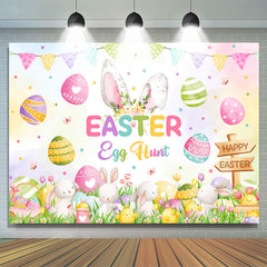 Lofaris Candy Color Bucolic Rabbit Egg Hunt Easter Backdrop