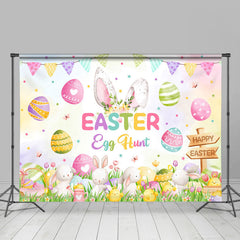 Lofaris Candy Color Bucolic Rabbit Egg Hunt Easter Backdrop