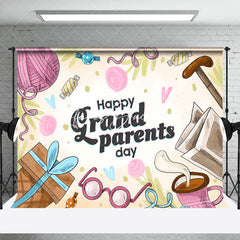 Lofaris Candy Crutch Gifts Happy Grandparents Day Backdrop