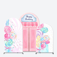 Lofaris Candy Land Shop Girls Birthday Party Arch Backdrop