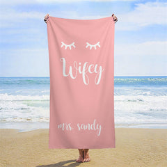 Lofaris Candy Pink Custom Name Beach Towel for Girl