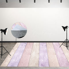 Lofaris Candy Purple Wood Floor Backdrop For Photography