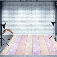 Lofaris Candy Purple Wood Floor Backdrop For Photography