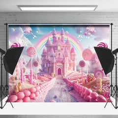 Lofaris Candy Wonderland Castle Birthday Cake Smash Backdrop