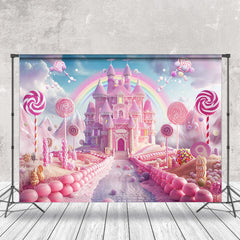 Lofaris Candy Wonderland Castle Birthday Cake Smash Backdrop