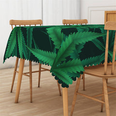 Lofaris Cannabis Weed Leaves Decorative Rectangle Tablecloth