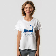 Lofaris Cape Cod Blue Map Custom Family Reunion T-Shirt