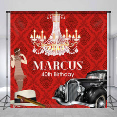 Lofaris Car Crystal Chandelier Red Custom Birthday Backdrop