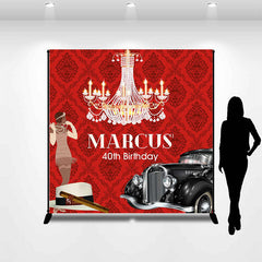 Lofaris Car Crystal Chandelier Red Custom Birthday Backdrop