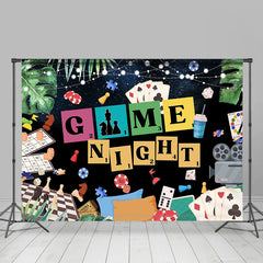 Lofaris Card Games Green Monstera Lights Dance Backdrop