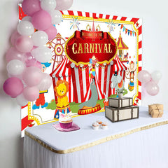 Lofaris Carnival Circus Animal Show Clown Birthday Backdrop