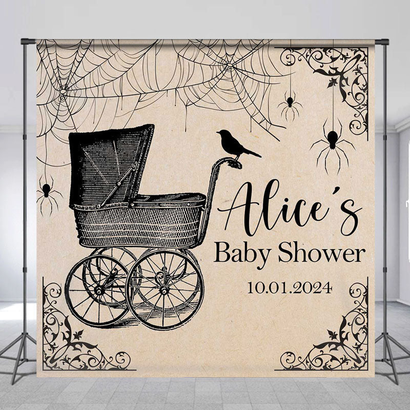 Lofaris Carrige Stroller Spider Custom Baby Shower Backdrop