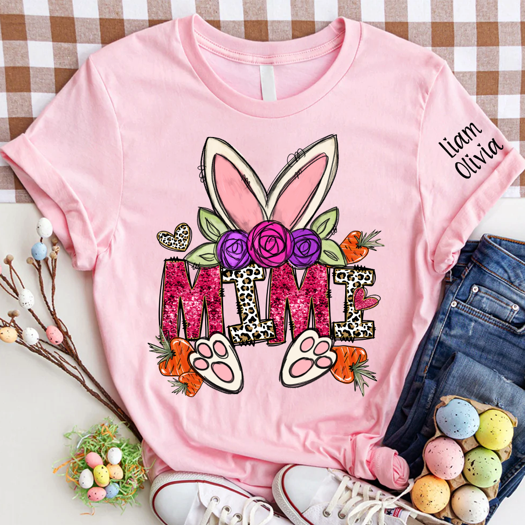 Lofaris Carrot Flower Easter bunny Mimi And Kids T-Shirt