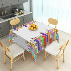 Lofaris Cartoon Colorful Pencil White Square Tablecloth