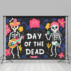 Lofaris Cartoon Dancing Skeleton Mexican Day Of The Dead Backdrop