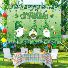 Lofaris Cartoon Gnomes Clover Happy St Patricks Day Backdrop