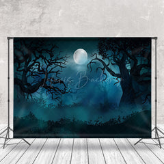 Lofaris Cartoon Night Tree Branches Moon Halloween Backdrop