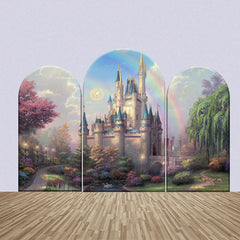 Lofaris Castle Fairy Tale Rainbow Party Arch Backdrop Kit