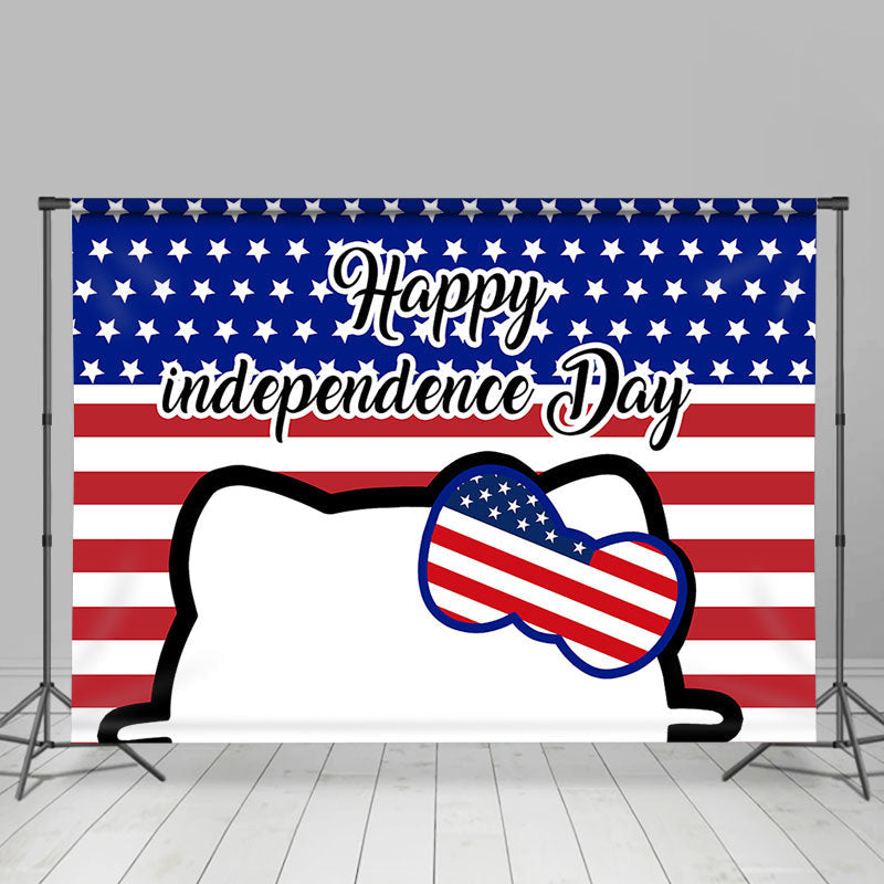 Lofaris Cat Head Usa Flag Happy Independence Day Backdrop