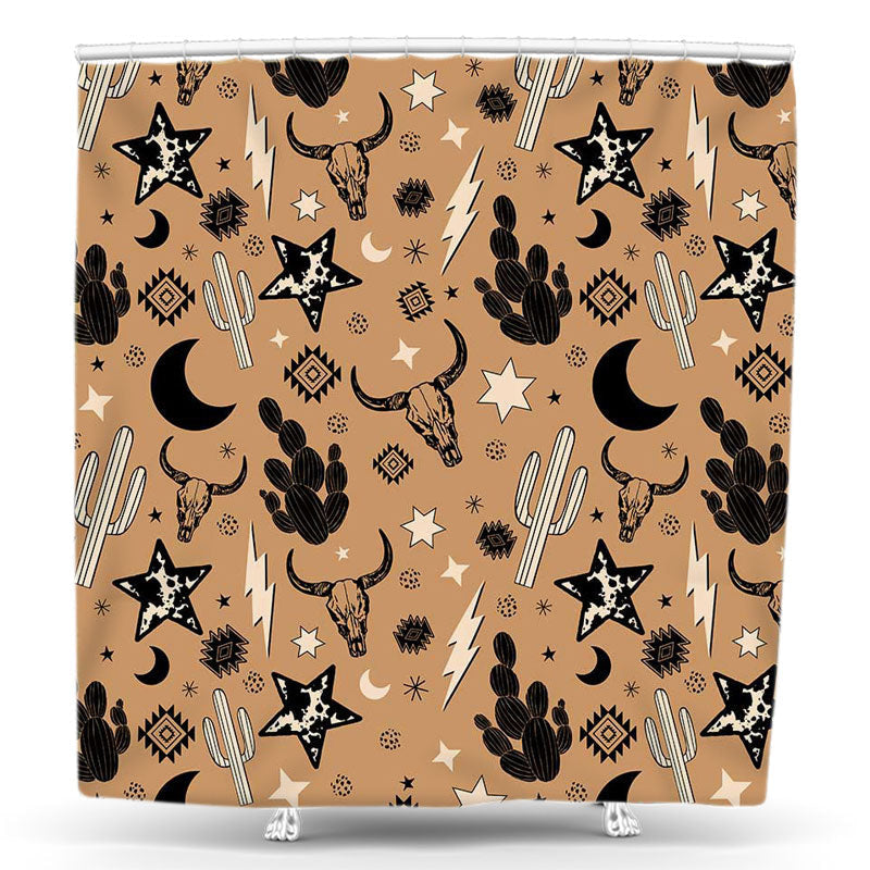 Lofaris Catcus Cow Star Moon Step And Repeat Shower Curtain