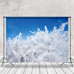 Lofaris Cedar Snowflake Blue Sky Wonderland Winter Backdrop