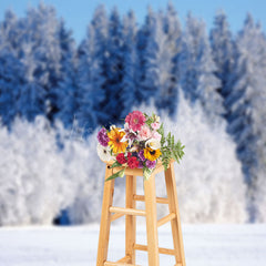 Lofaris Cedar Snowy Forest Wonderland Winter Backdrop