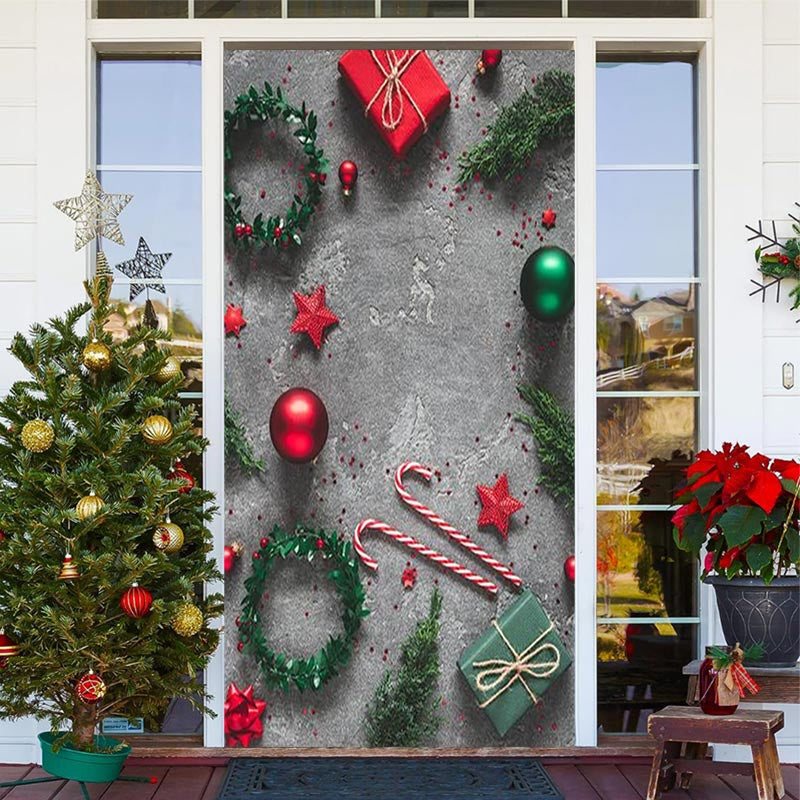 Lofaris Cement Floor Balls Present Christmas Door Cover