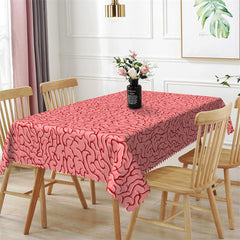 Lofaris Cerebral Lines Pink Grain Halloween Party Tablecloth