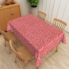 Lofaris Cerebral Lines Pink Grain Halloween Party Tablecloth