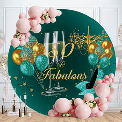 Lofaris Champage Balloons Fabulous 50Th Birthday Backdrop