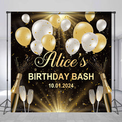 Lofaris Champagne Bokeh Balloon Custom Backdrop For Birthday