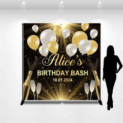 Lofaris Champagne Bokeh Balloon Custom Backdrop For Birthday