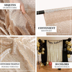 Lofaris Champagne Glitter Sequin Fabric Photography Booth Backdrop