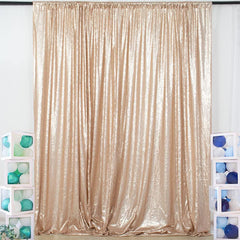Lofaris Champagne Glitter Sequin Fabric Photography Booth Backdrop