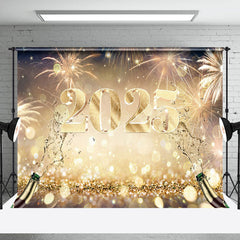 Lofaris Champagne Gold Blurred Vibe Happy New Year Holiday Backdrop