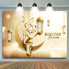 Lofaris Champagne Moon Pendant Lantern Bokeh Ramadan Backdrop