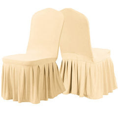 Lofaris Champagne Stretch Spandex Banquet Chair Skirt Cover