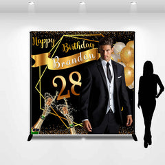 Lofaris Champagnes Glitter Custom Man 28Th Birthday Backdrop