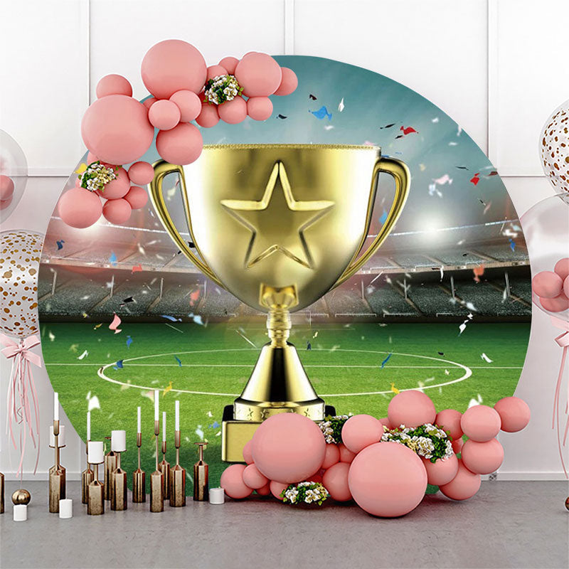 Lofaris Champion Cup Ribbon Football Stadium Circle Backdrop