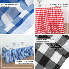 Lofaris Checkered Polyester Table Skirt for Kitchen Decor