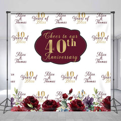 Lofaris Cheer To 40th Anniversary Custom Repeat Backdrop