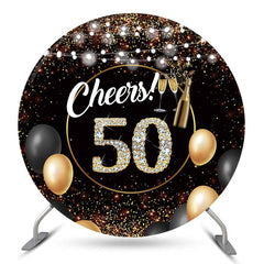 Lofaris Cheers Black Golden Circle 50th Birthday Backdrop