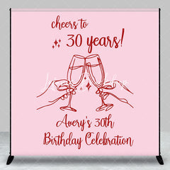 Lofaris Cheers To 30 Years Custom Name Birthday Backdrop