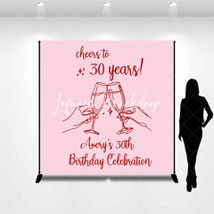 Lofaris Cheers To 30 Years Custom Name Birthday Backdrop