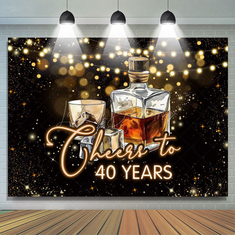 Lofaris Cheers To 40 Years Wine Glass Birthday Backdrop