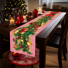 Lofaris Cherry Cedar Bell Wood Pink Christmas Table Runner